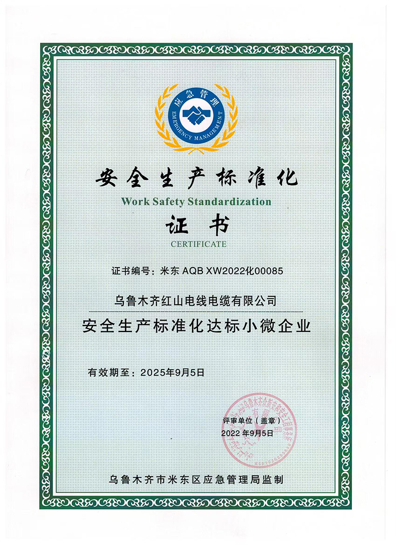 安全生产标准化证书
